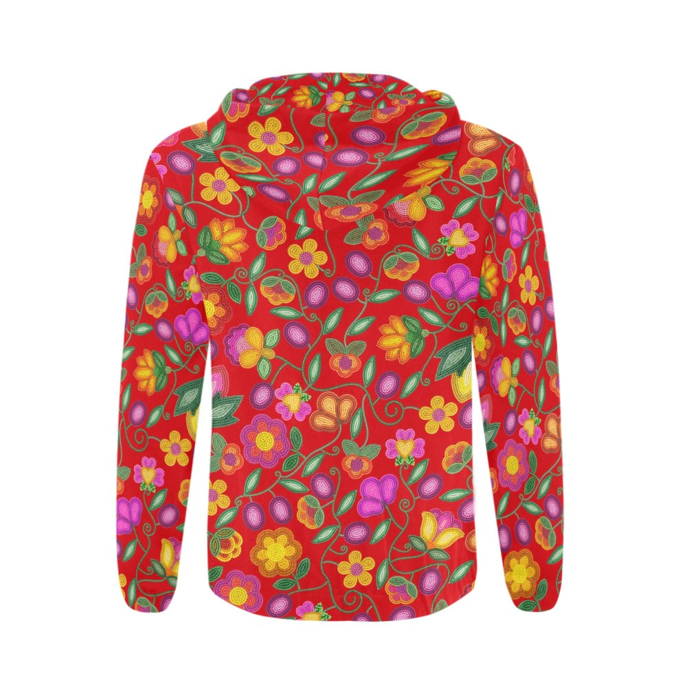 Boreal Bounty Red Men's Zipper Hoodie