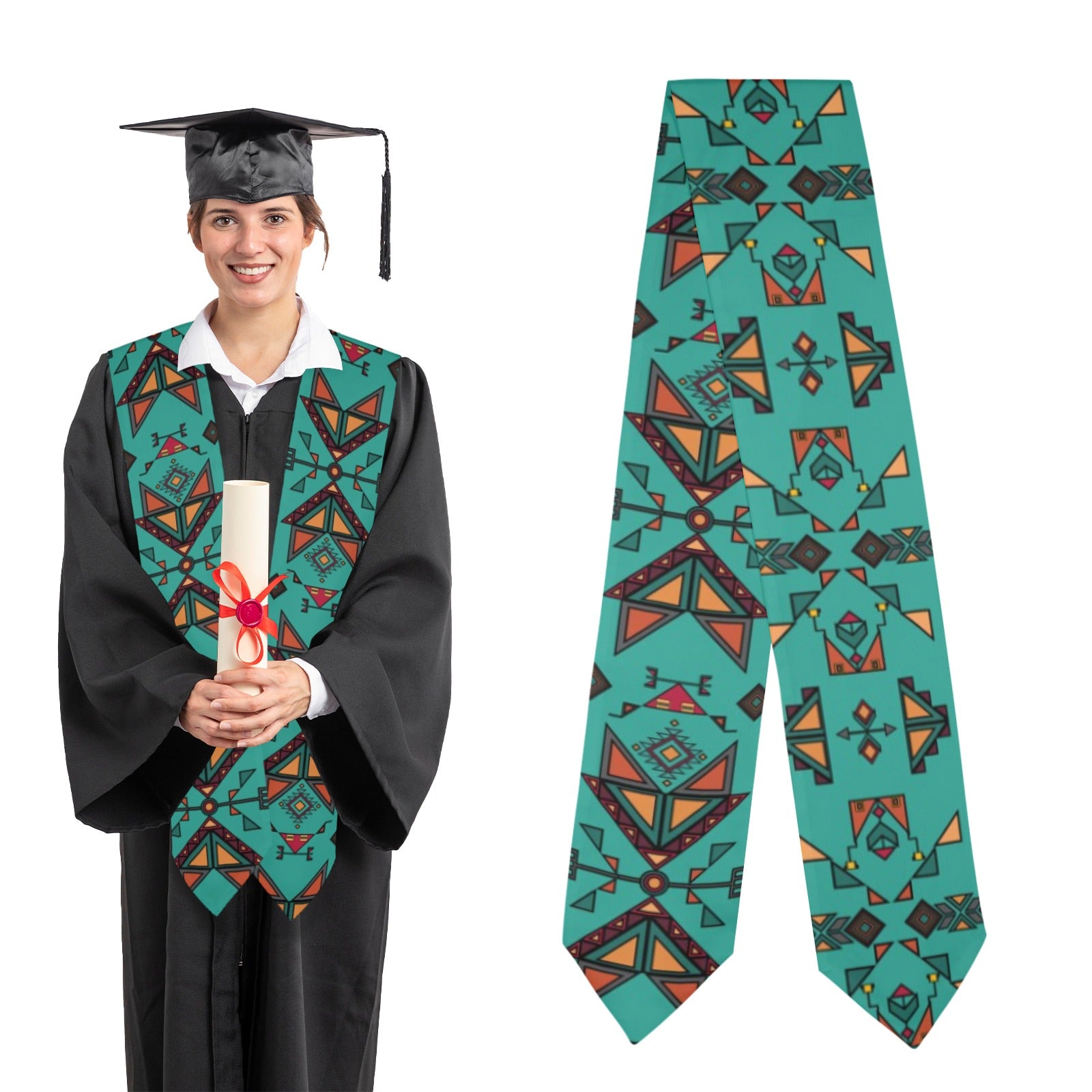 Arrow Dawn Turquoise Graduation Stole