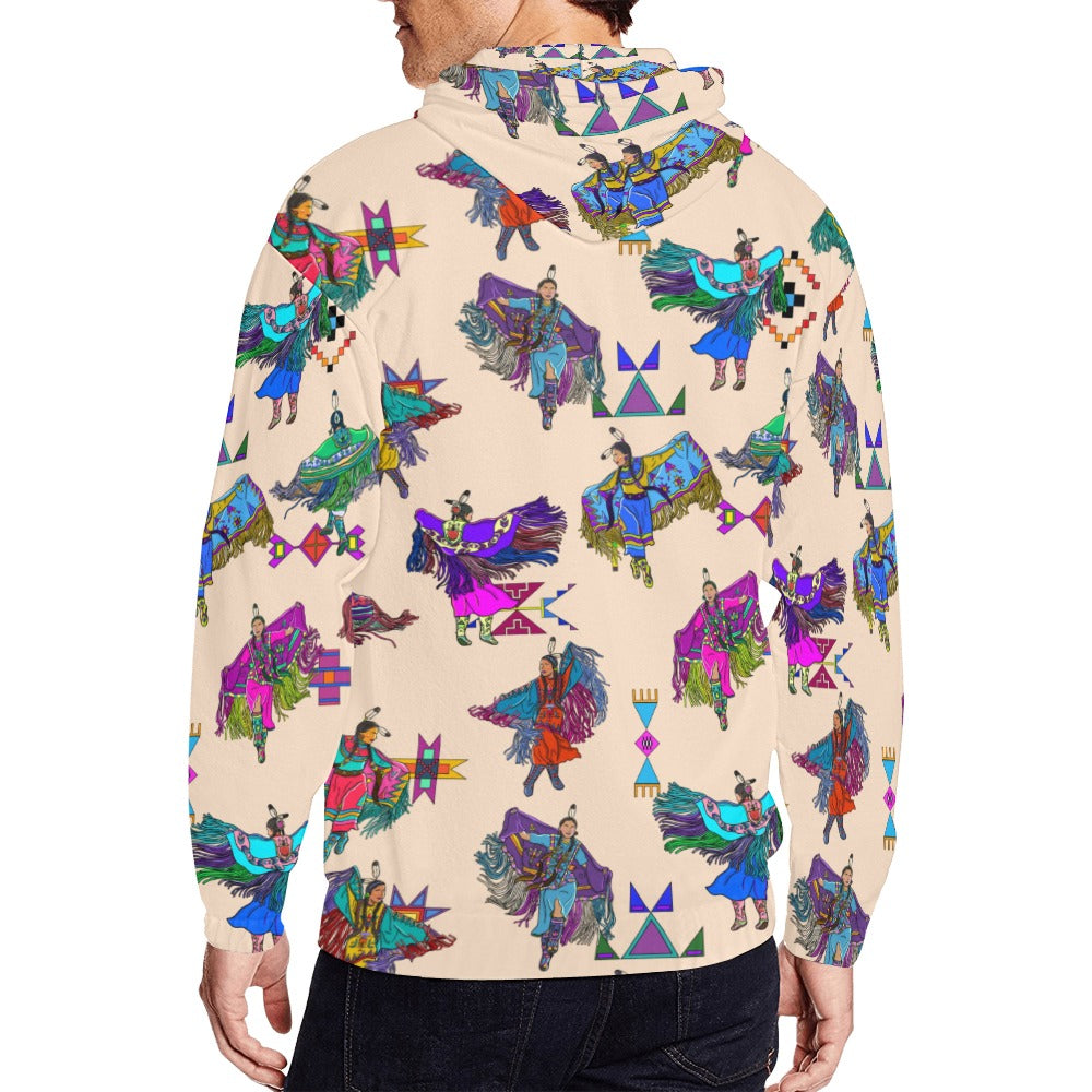 Women's Fancy Dancers Muslin Men's Zipper Hoodie