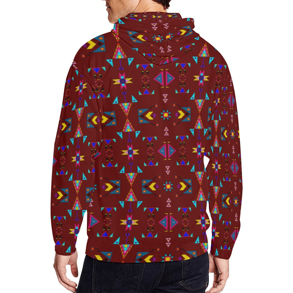 Enemy Territory Dark Maroon Men's Zipper Hoodie
