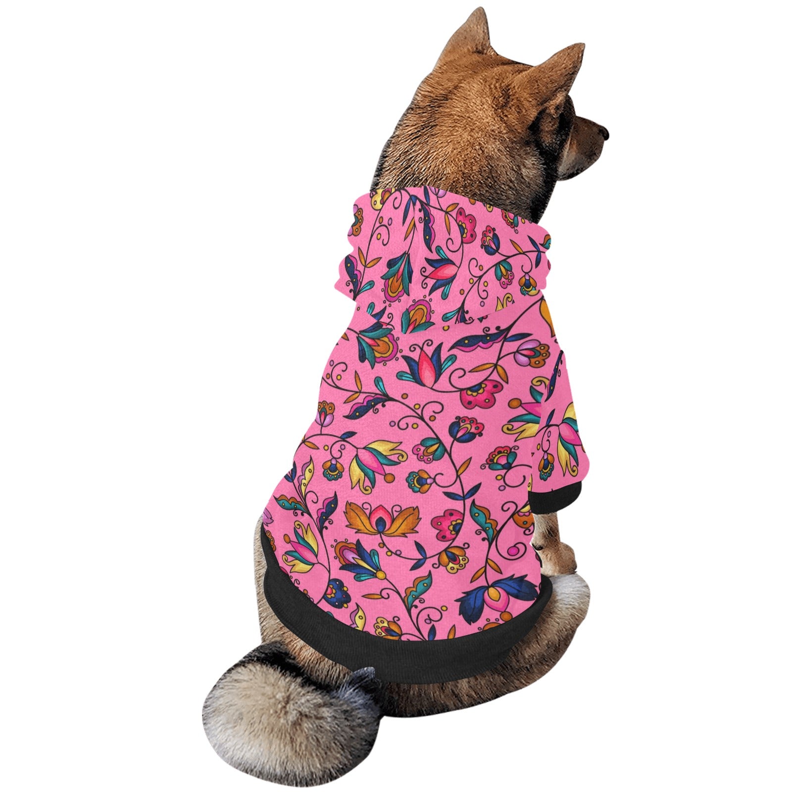 Copper Prairie Petals Pink Pet Dog Hoodie