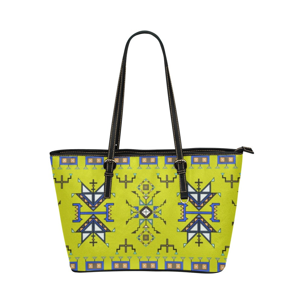 Eagle Strike Lime Leather Tote Bag/Large