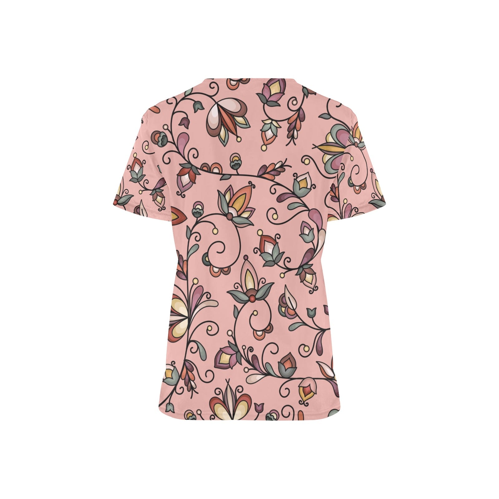 Burnt Sky Petals Peach Scrub Top