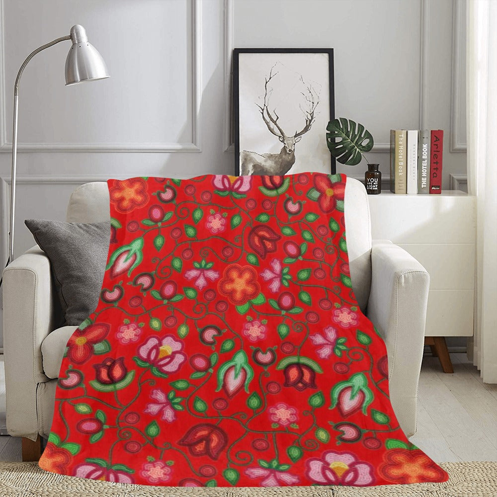 Rose Reverie Red Ultra-Soft Micro Fleece Blanket 60"x80"