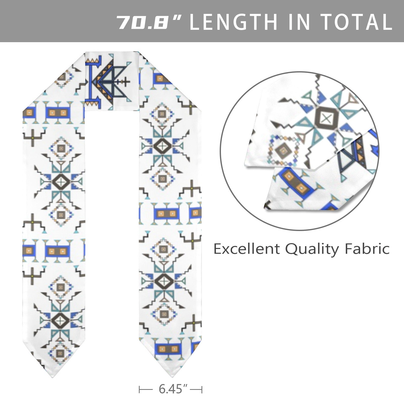 Eagle Strike White Graduation Stole