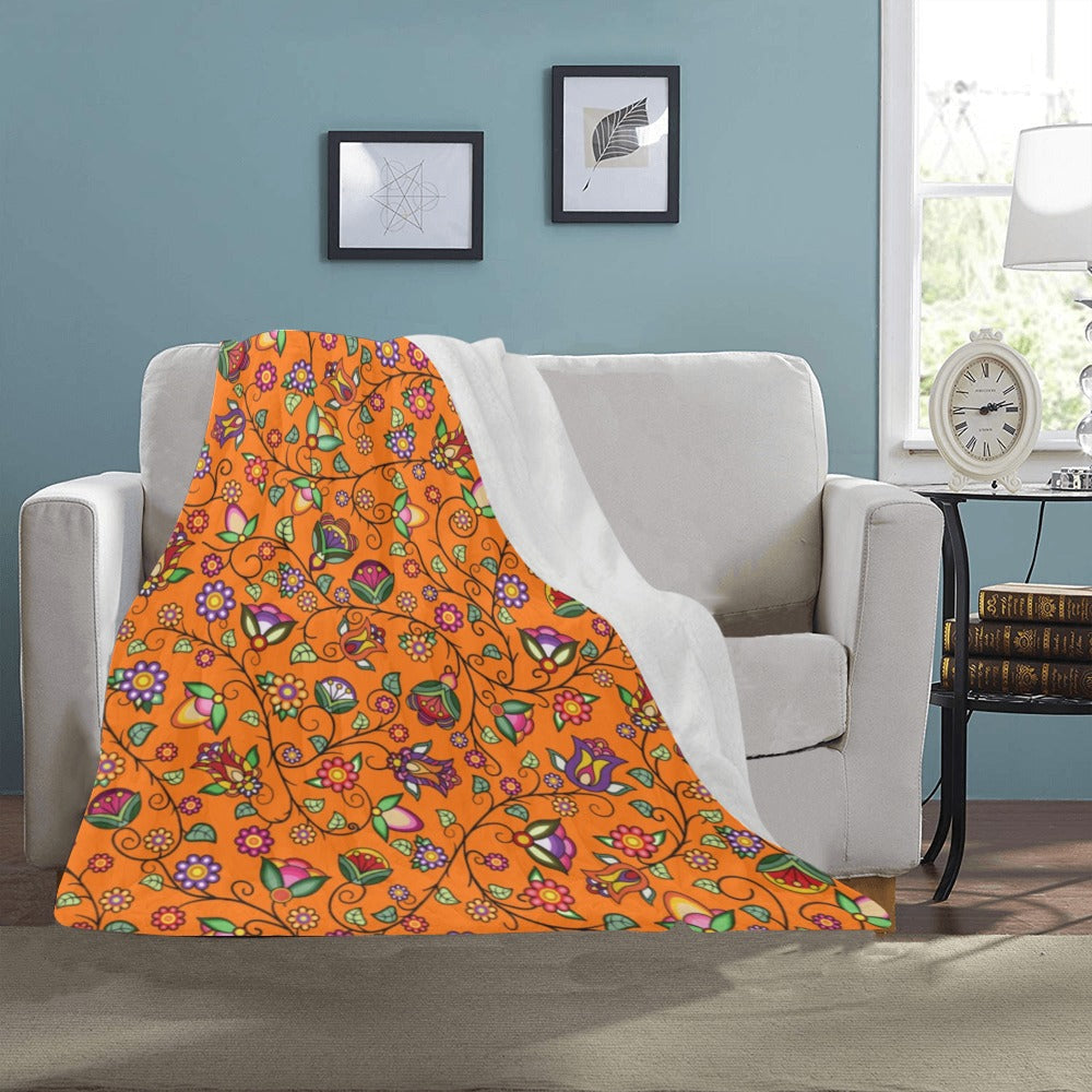 Heartbeat Petals Orange Ultra-Soft Micro Fleece Blanket 40"x50"