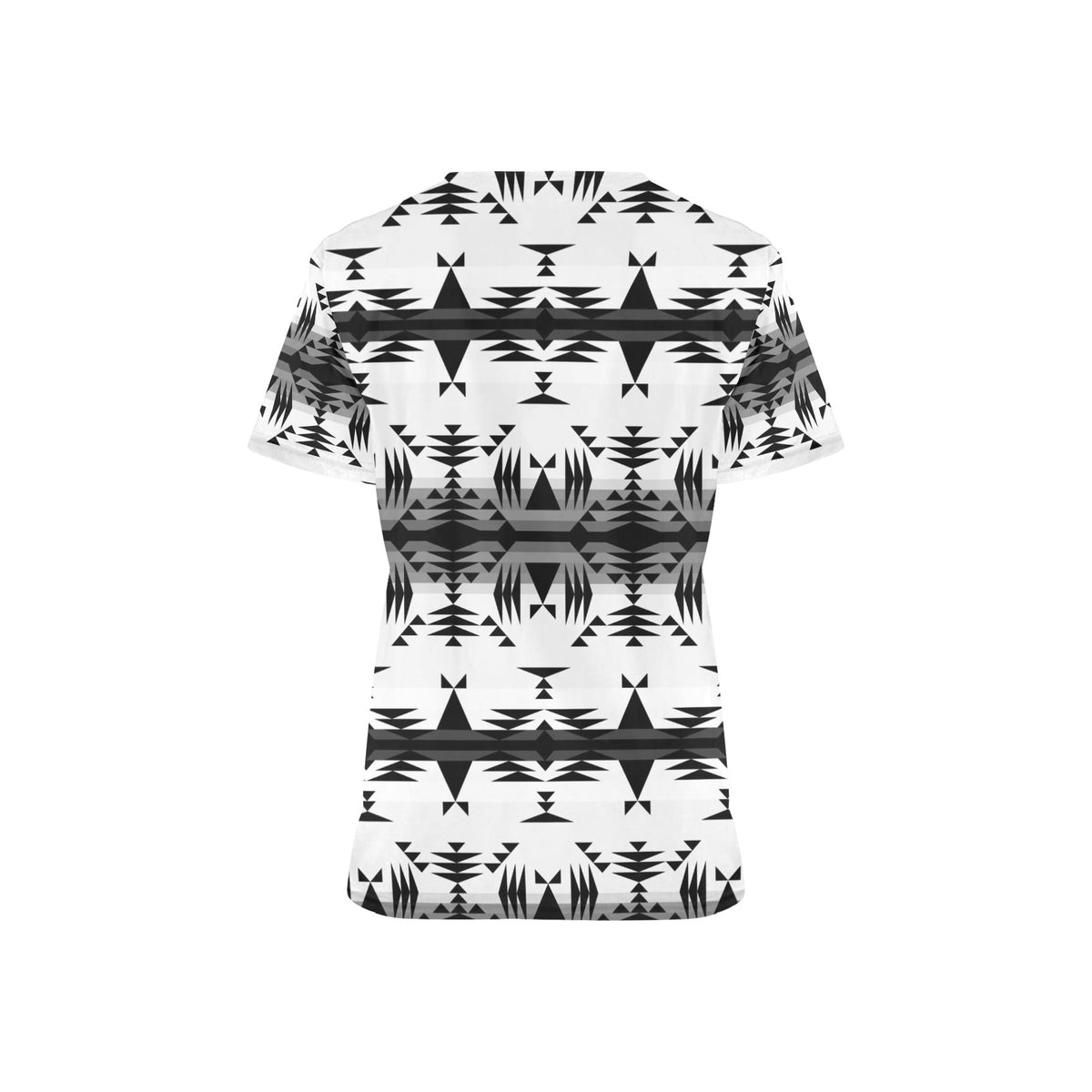 Between the Mountains White and Black Scrub Top