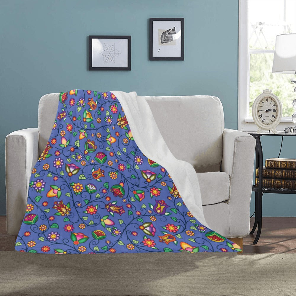Heartbeat Petals Blue Ultra-Soft Micro Fleece Blanket 40"x50"