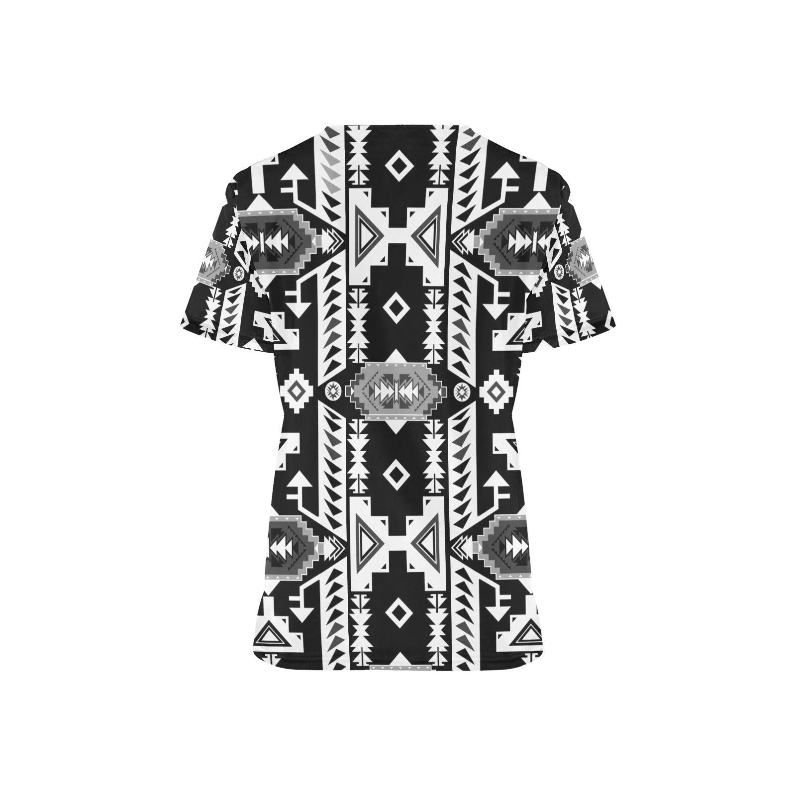 Chiefs Mountain Black and White Scrub Top