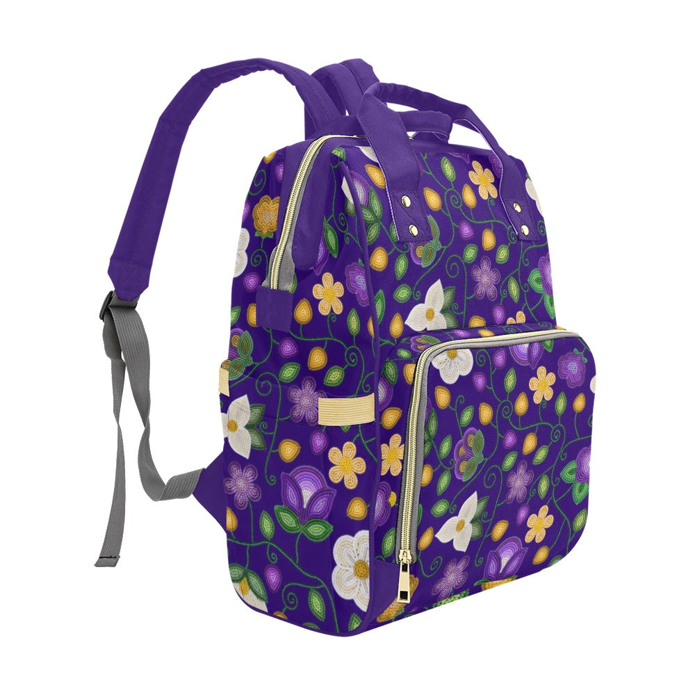 Midnight Moss Bloom Aubergine Multi-Function Diaper Backpack/Diaper Bag
