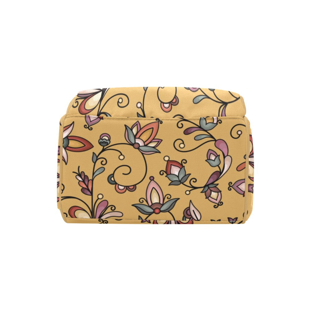 Burnt Sky Petals Gold Multi-Function Diaper Backpack/Diaper Bag