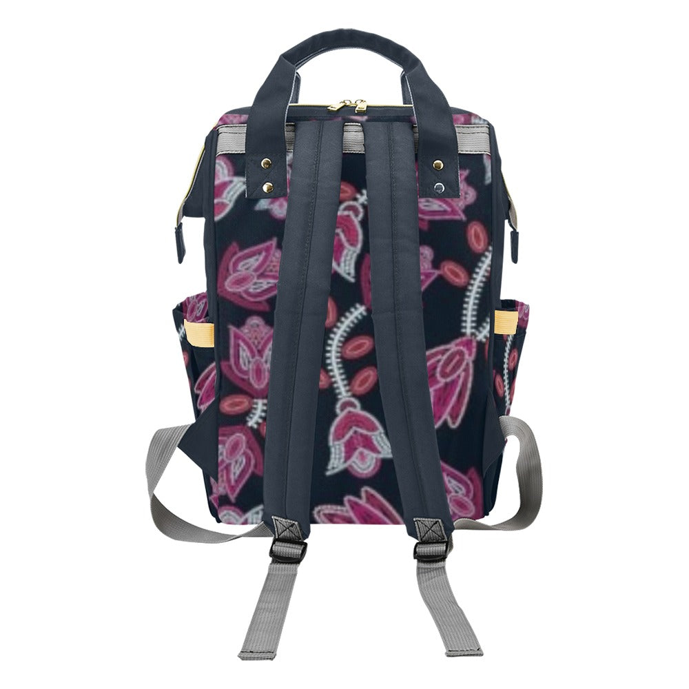 Beaded Pink Multi-Function Diaper Backpack/Diaper Bag