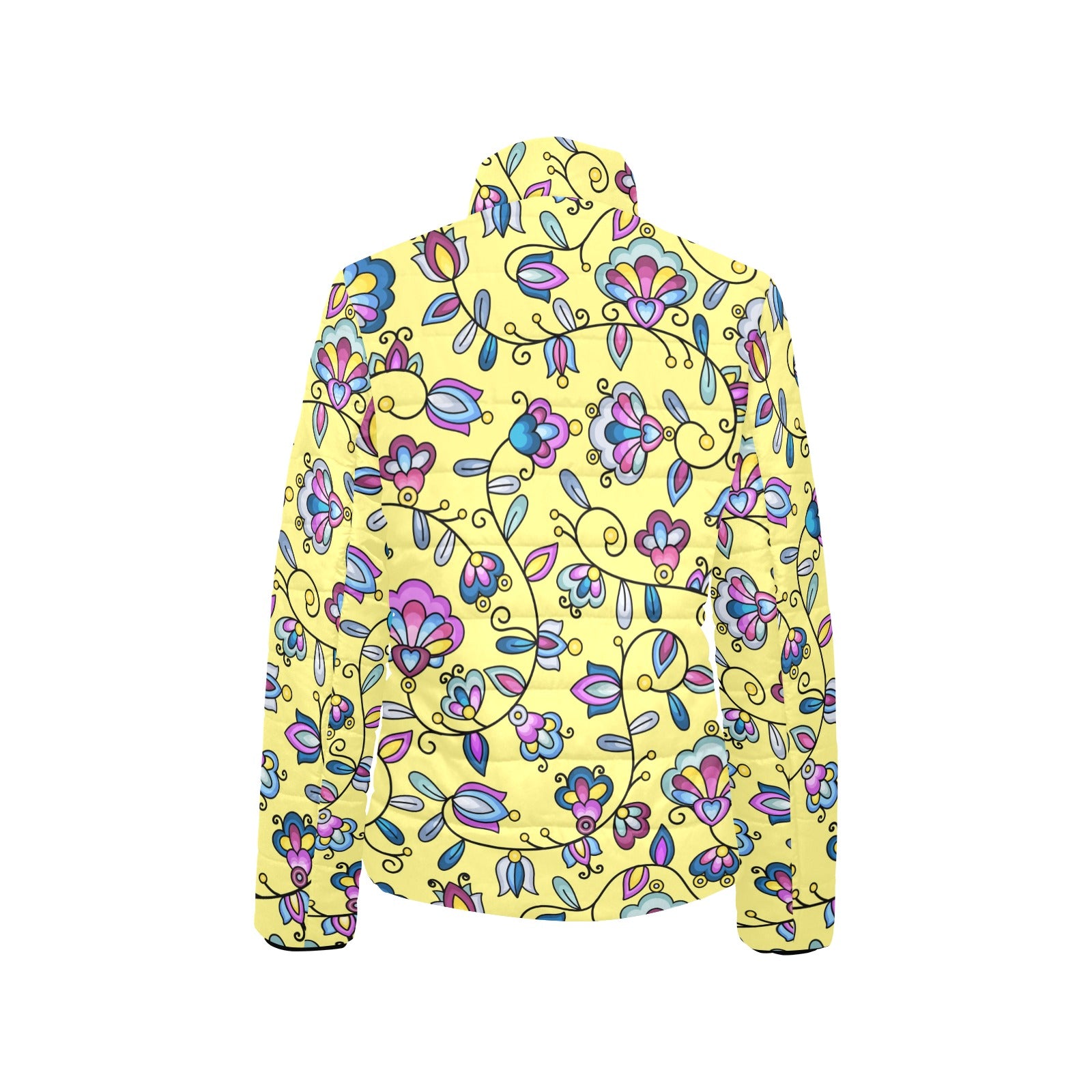 Autumn Bundle Blessing Yellow Women's Stand Collar Padded Jacket