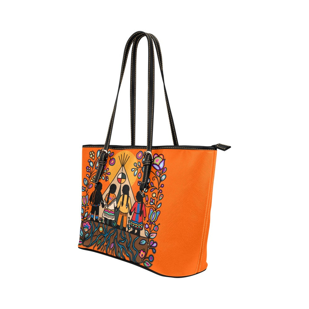 Rooted in Culture Large Leather Tote Bag
