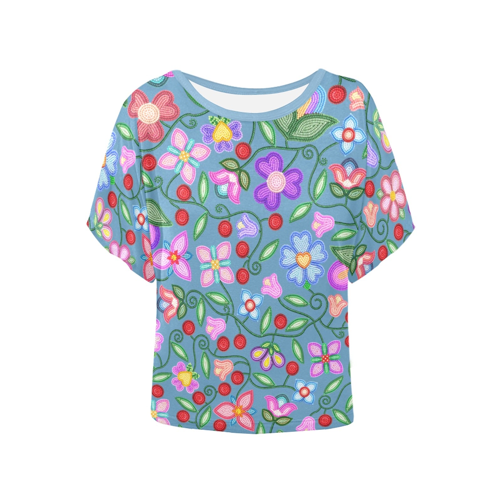 Petal Harmony River Women's Batwing-Sleeved Blouse T-shirt