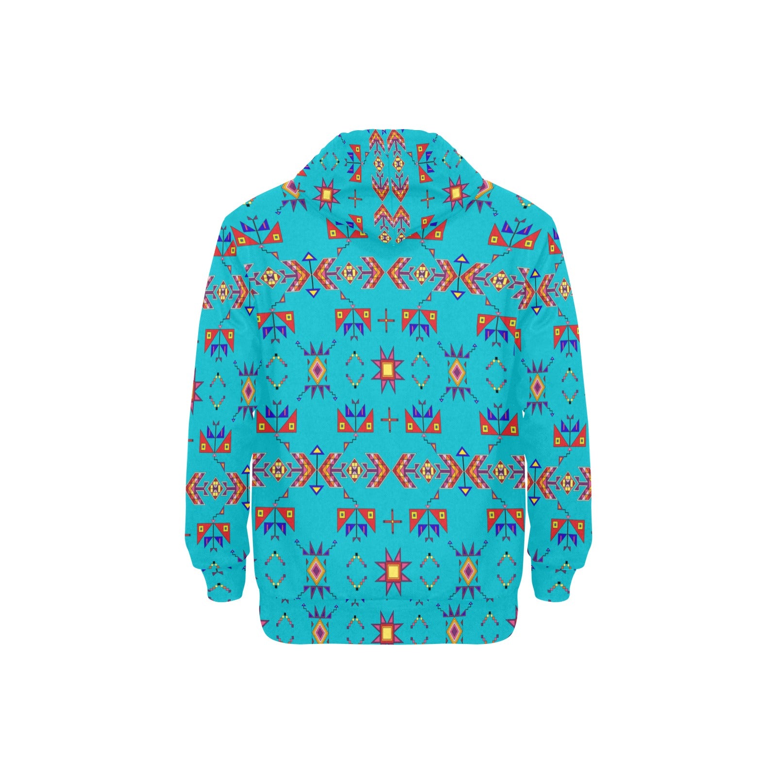 Scattered Generations Turquoise Men's Long Sleeve Fleece Hoodie