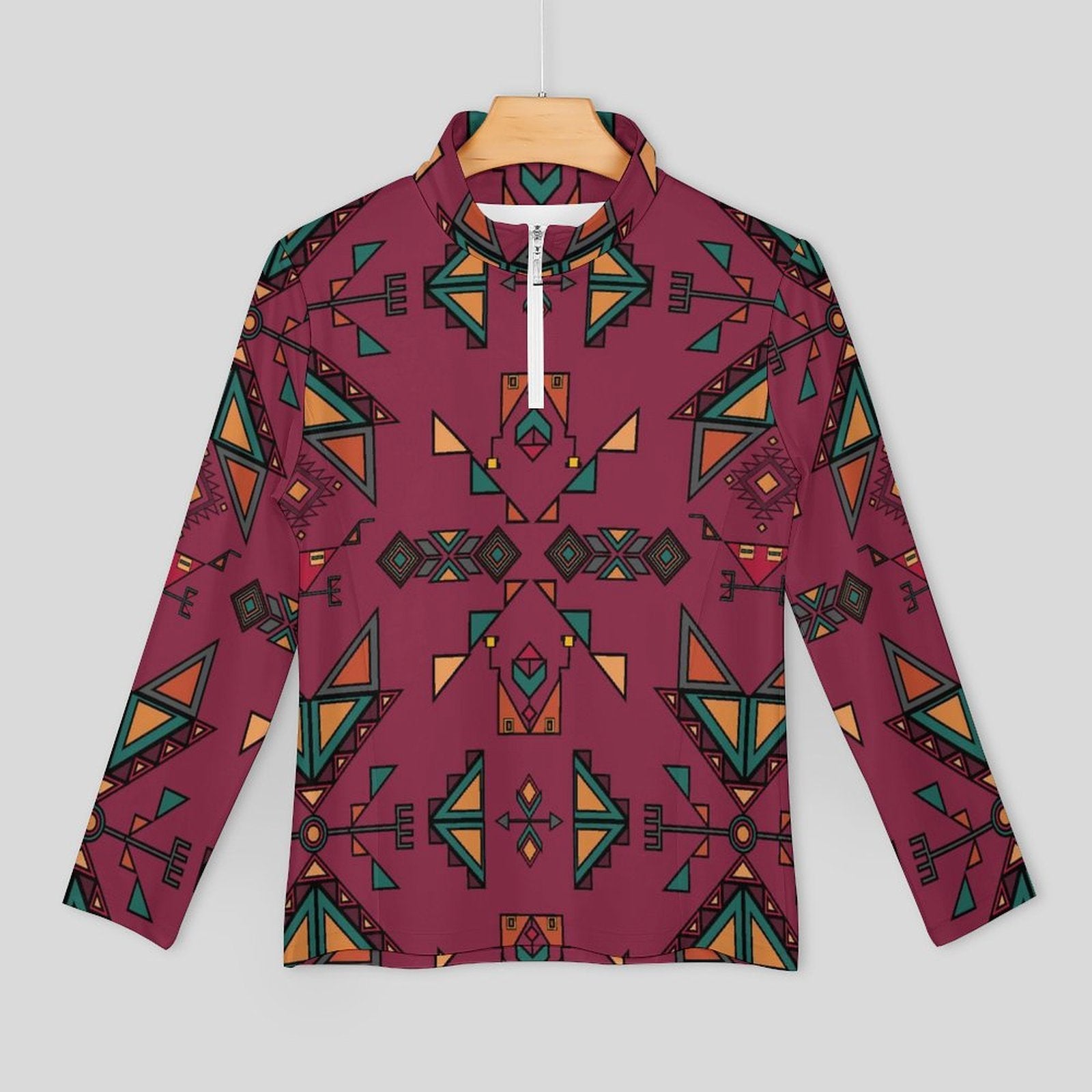 Arrow Dawn Maroon Long Sleeve Yoga Shirt