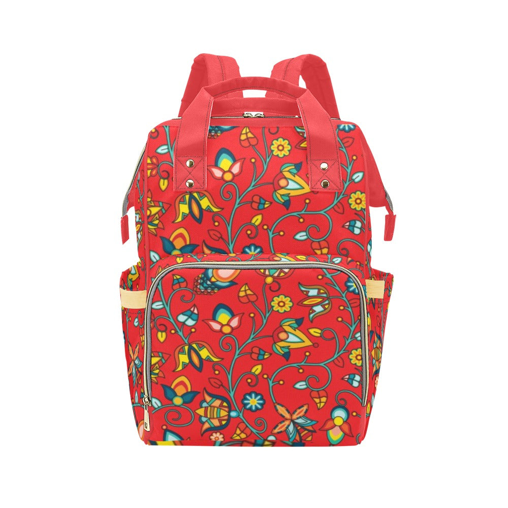 Thorny Path Red Multi-Function Diaper Backpack/Diaper Bag