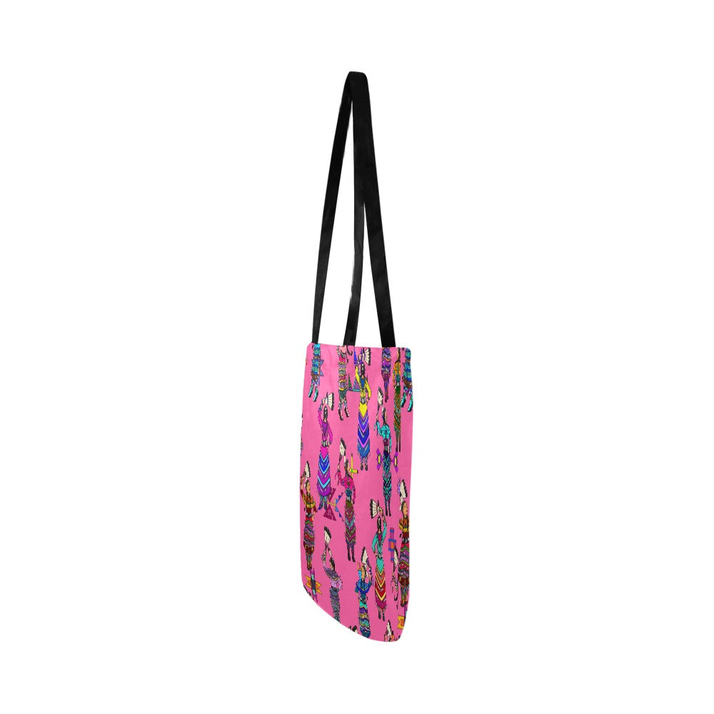 Women's Jingle Dancers Pink Reusable Shopping Bag (Two sides)