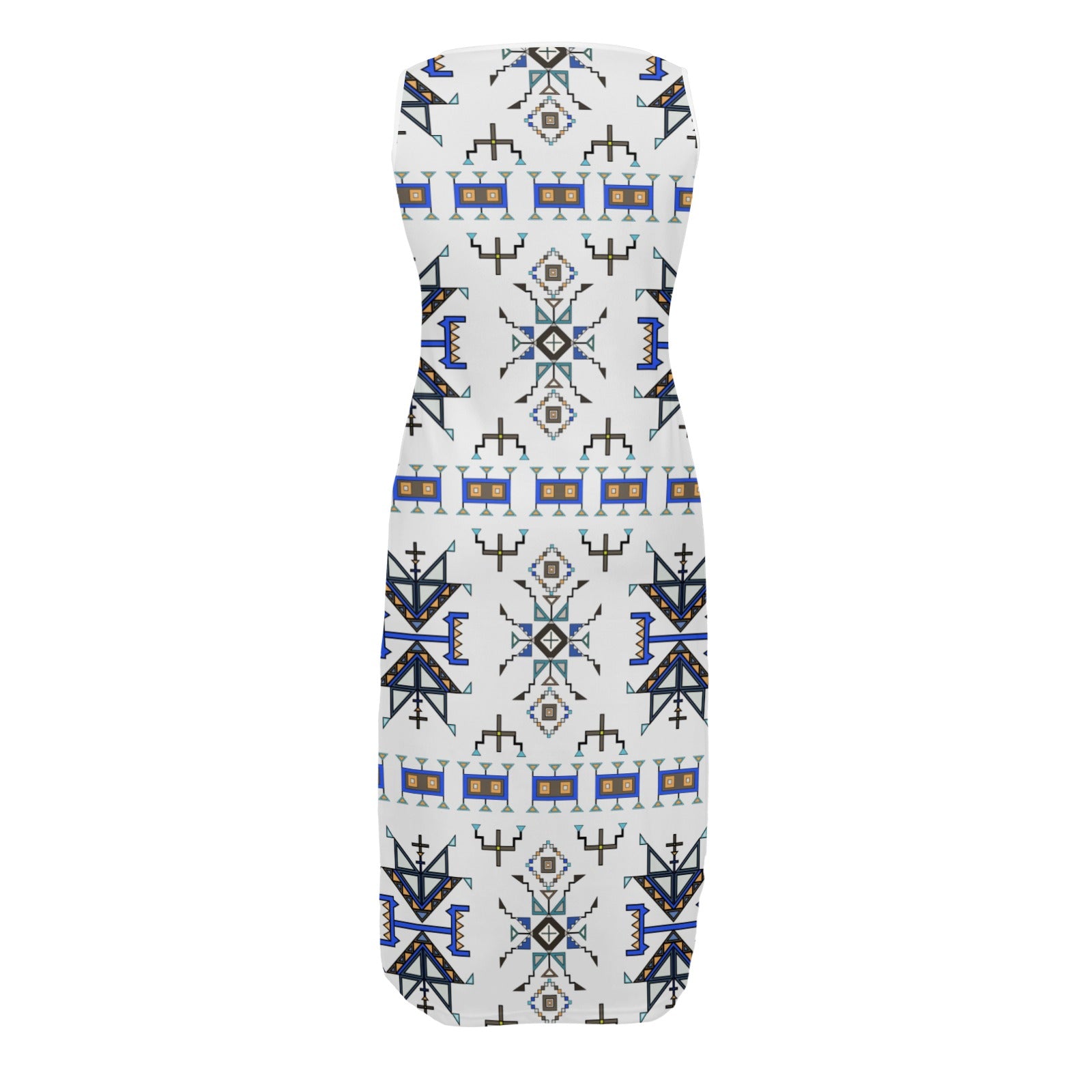 Eagle Strike White Phaedra Sleeveless Open Fork Long Dress