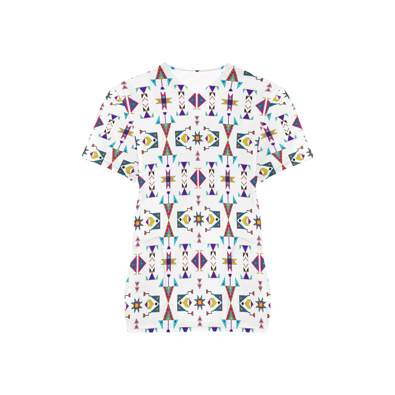 Enemy Territory White Scrub Top