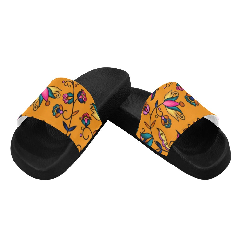 Copper Prairie Petals Orange Men's Slide Sandals