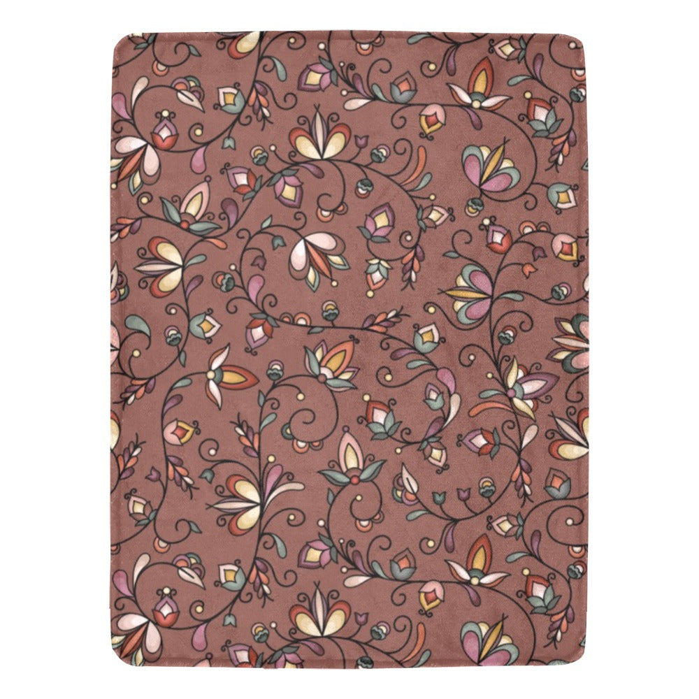 Burnt Sky Petals Brown Ultra-Soft Micro Fleece Blanket 60"x80"