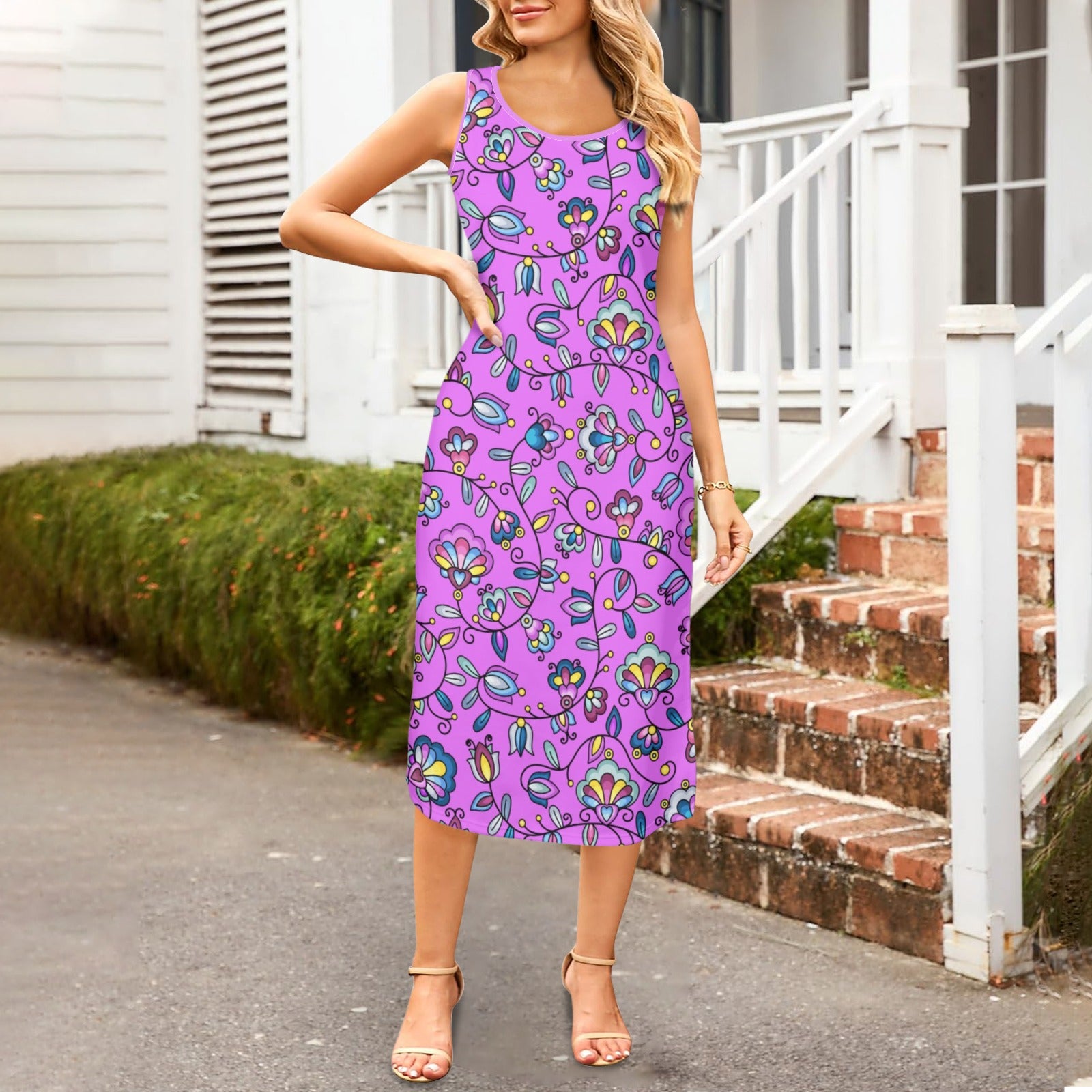 Autumn Bundle Blessing Purple Phaedra Sleeveless Open Fork Long Dress