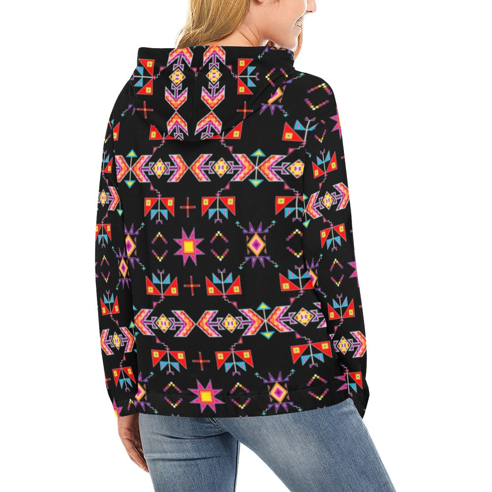 Scattered Generations Black Hoodie for Women (USA Size)