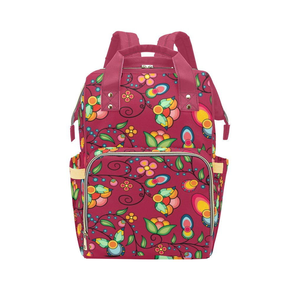 Floral Bounty Magenta Multi-Function Diaper Backpack/Diaper Bag