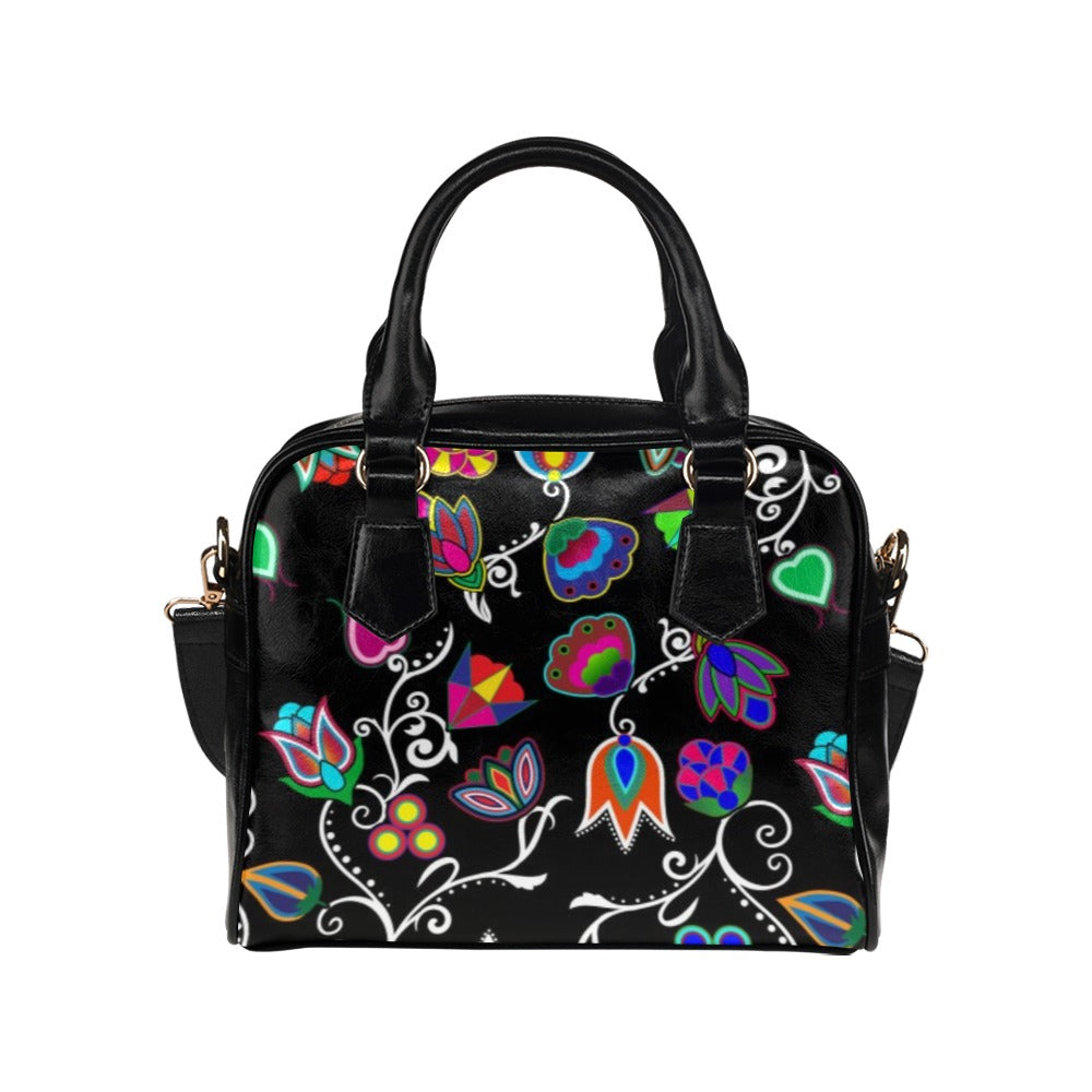 Indigenous Paisley Black Shoulder Handbag