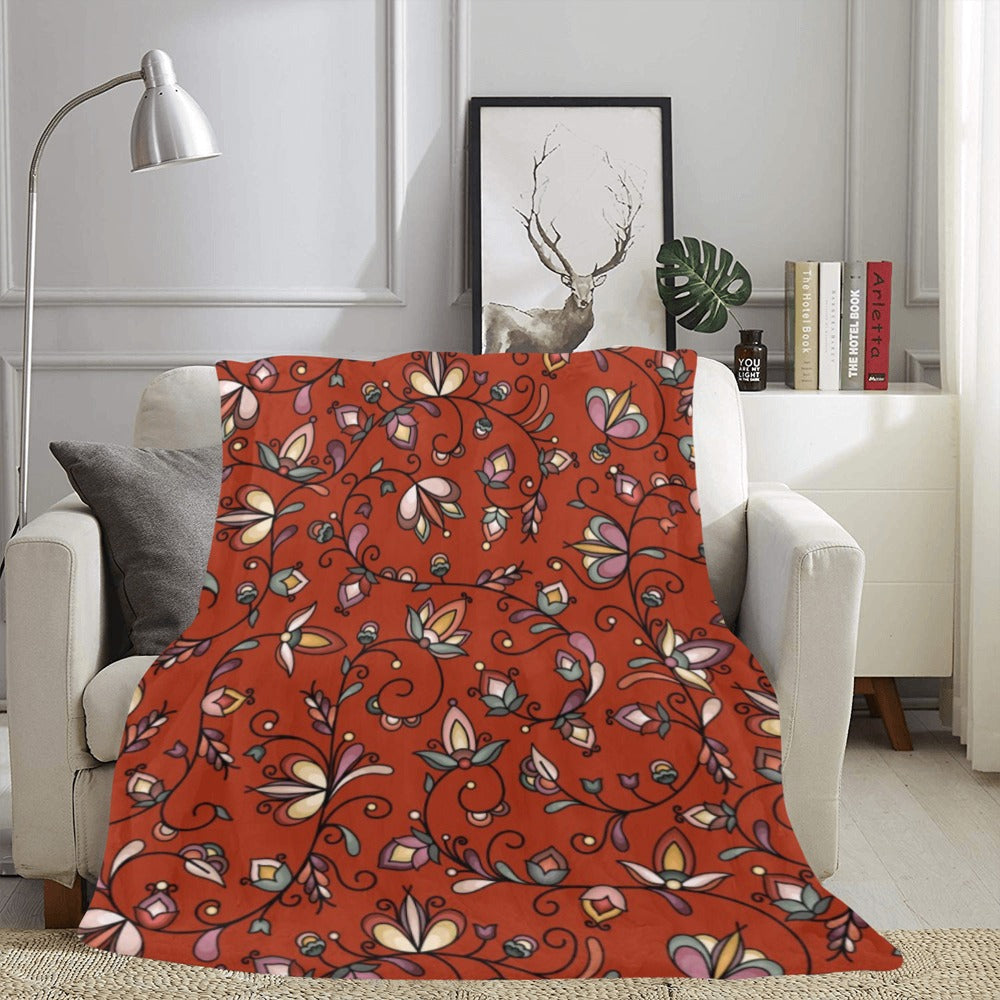 Burnt Sky Petals Red Ultra-Soft Micro Fleece Blanket 60"x80"