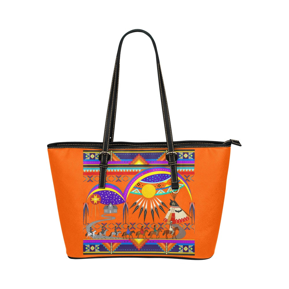 Seven Generations Medicine Leather Tote Bag/Large