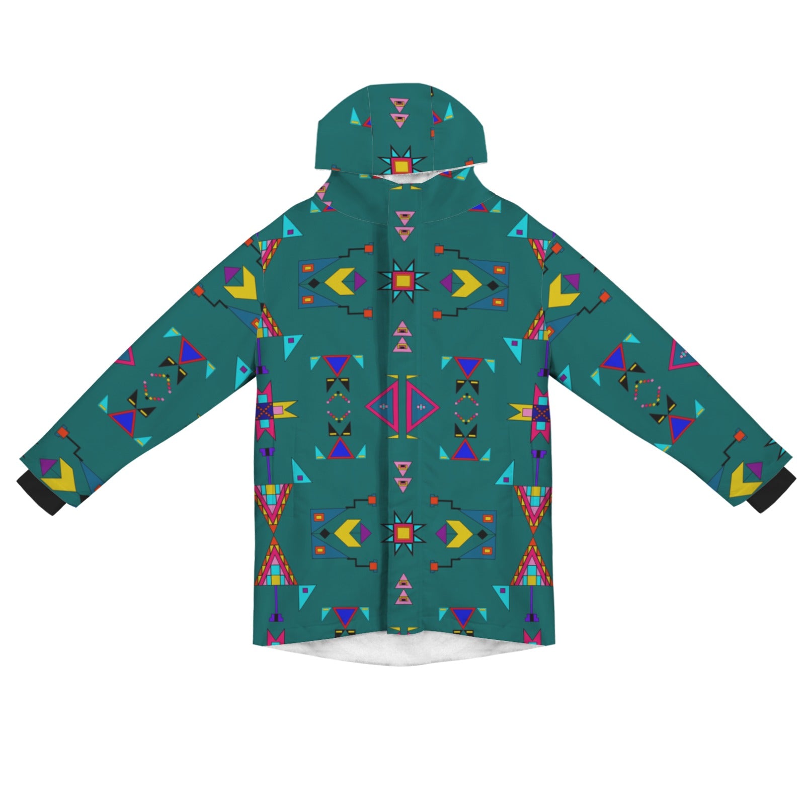 Enemy Territory Teal Unisex Sherpa Lined Hooded Coat