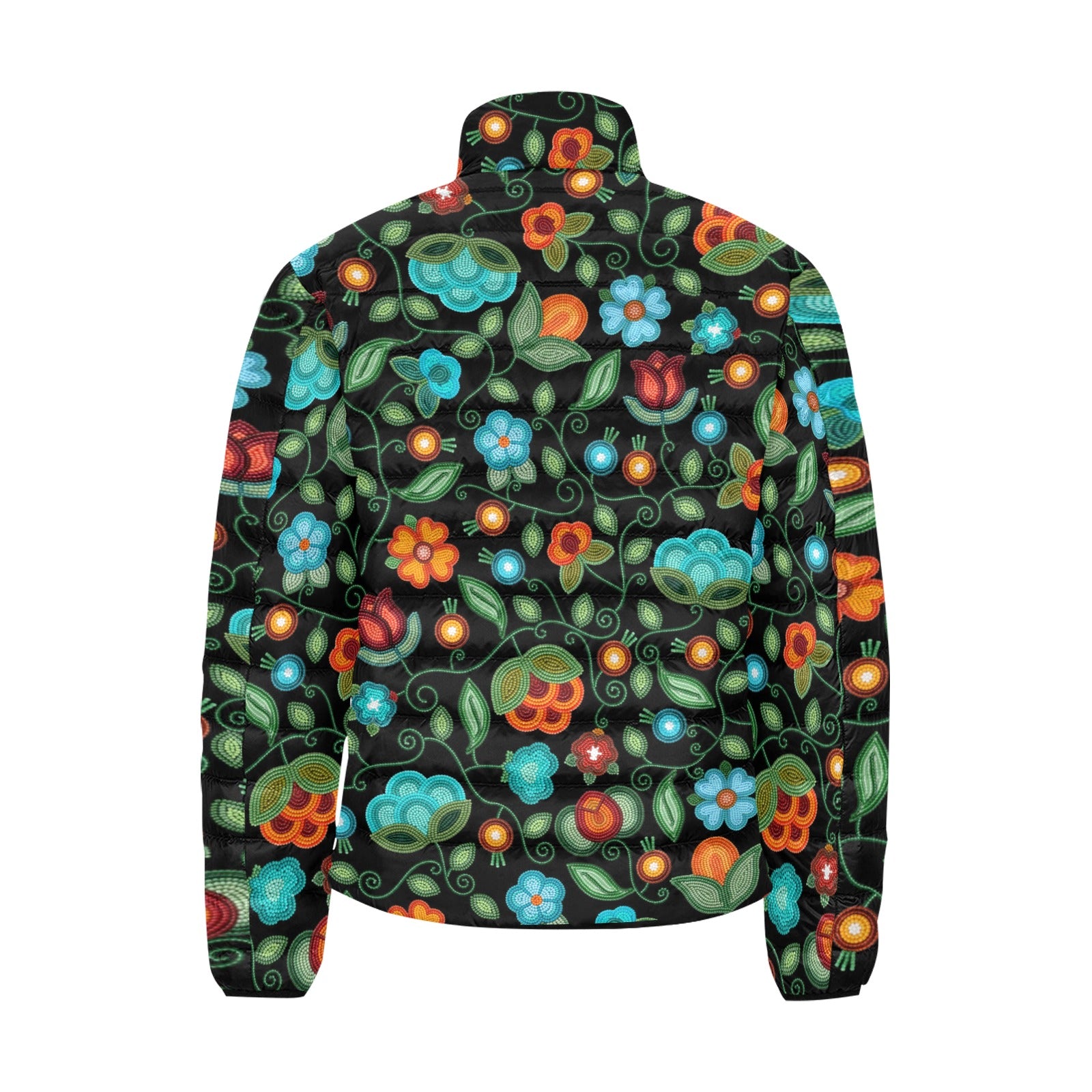 Prairie Fire Petals Black Men's Padded Jacket