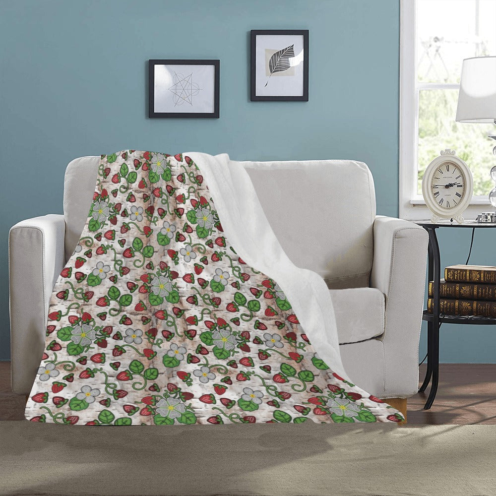 Strawberry Dreams Br Bark Ultra-Soft Micro Fleece Blanket 40"x50"