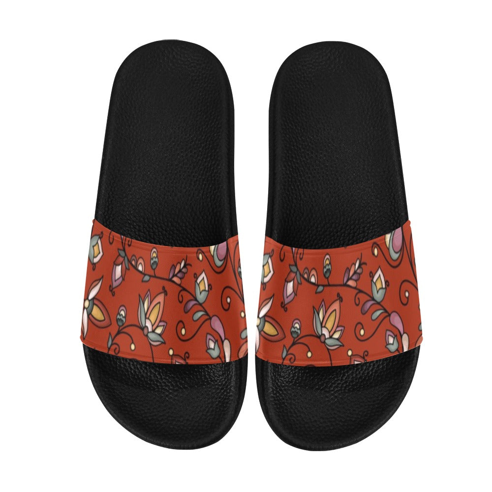 Burnt Sky Petals Red Men's Slide Sandals