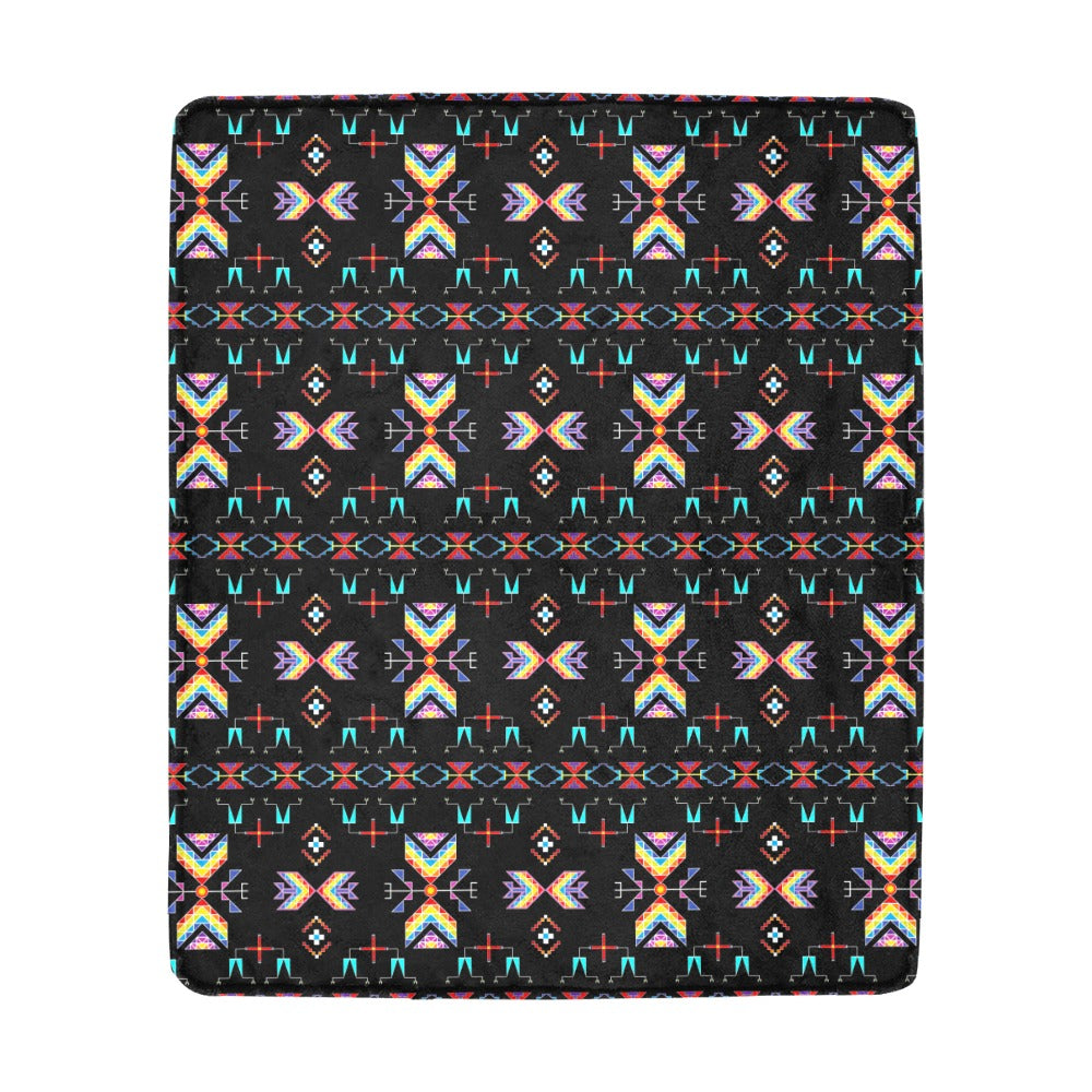 Rainy Chief Rainbow Black Ultra-Soft Micro Fleece Blanket 50"x60"