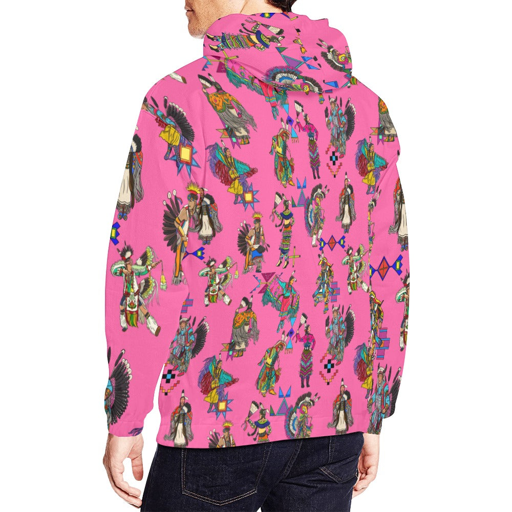 Grand Entry Dancer Pink Hoodie for Men (USA Size)