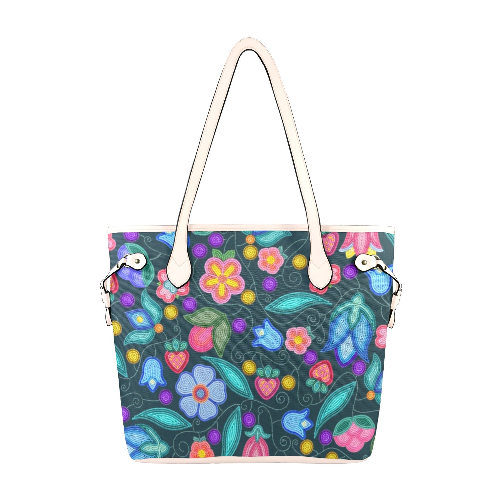 Sweet Offering Dark Teal Clover Canvas Tote Bag