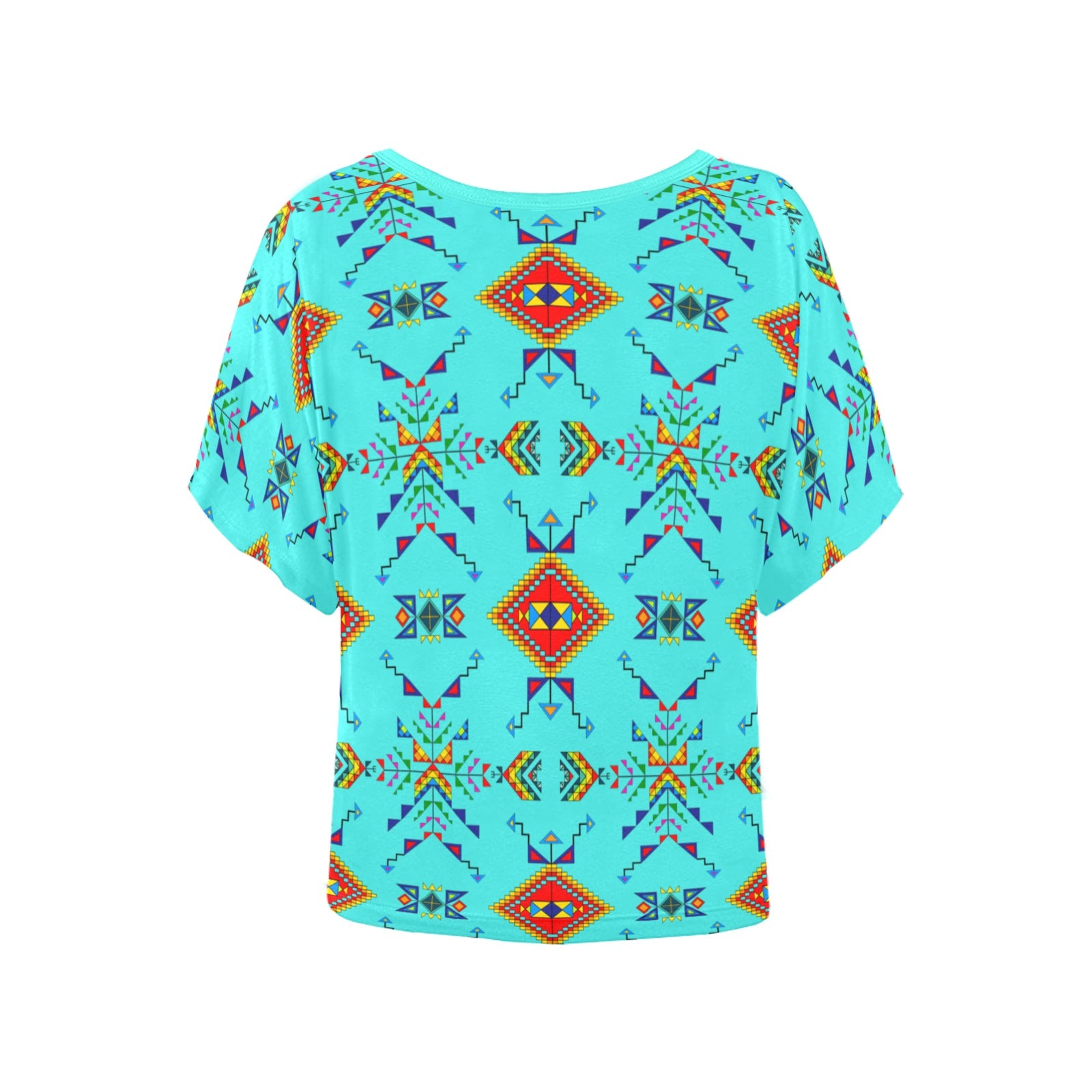 Buffalo Jump Turquoise Women's Batwing-Sleeved Blouse T shirt