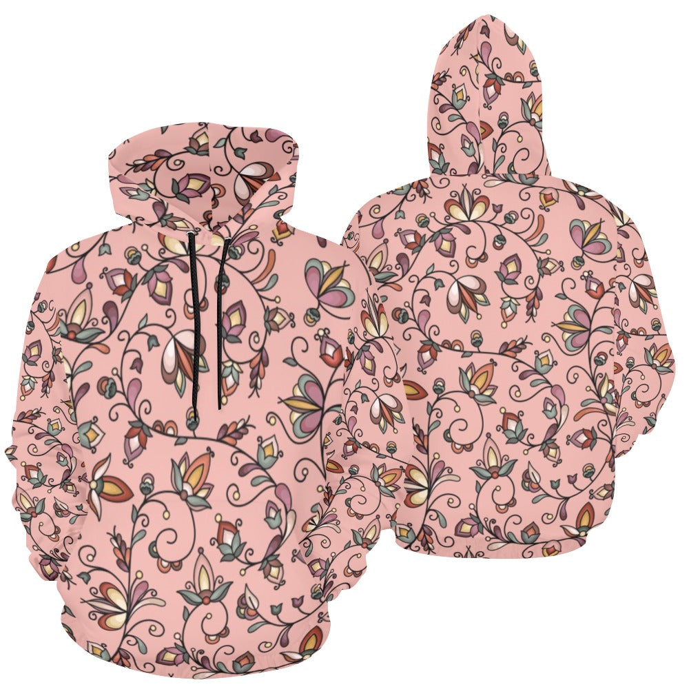 Burnt Sky Petals Peach Hoodie for Women (USA Size)