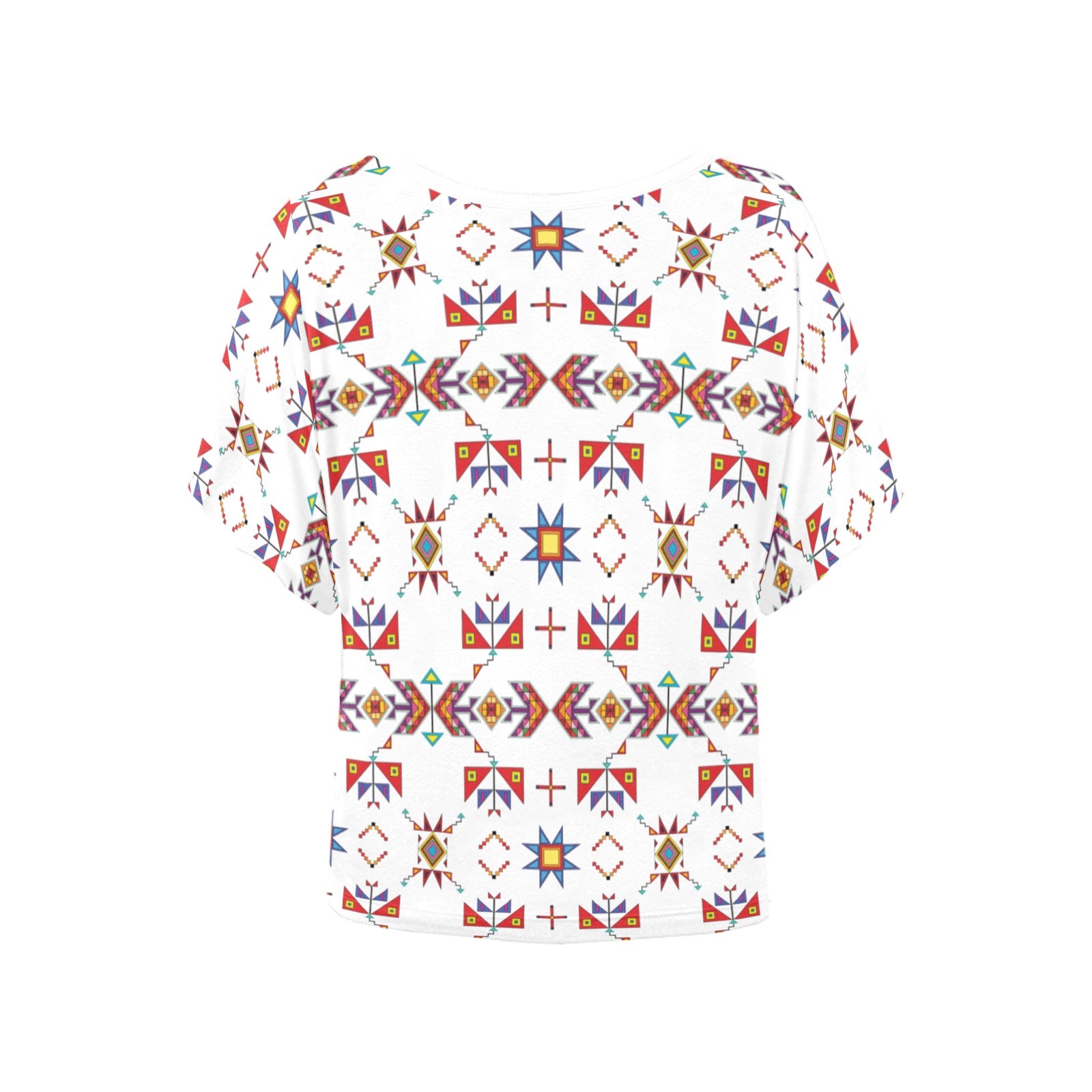 Scattered Generations White Women's Batwing-Sleeved Blouse T shirt