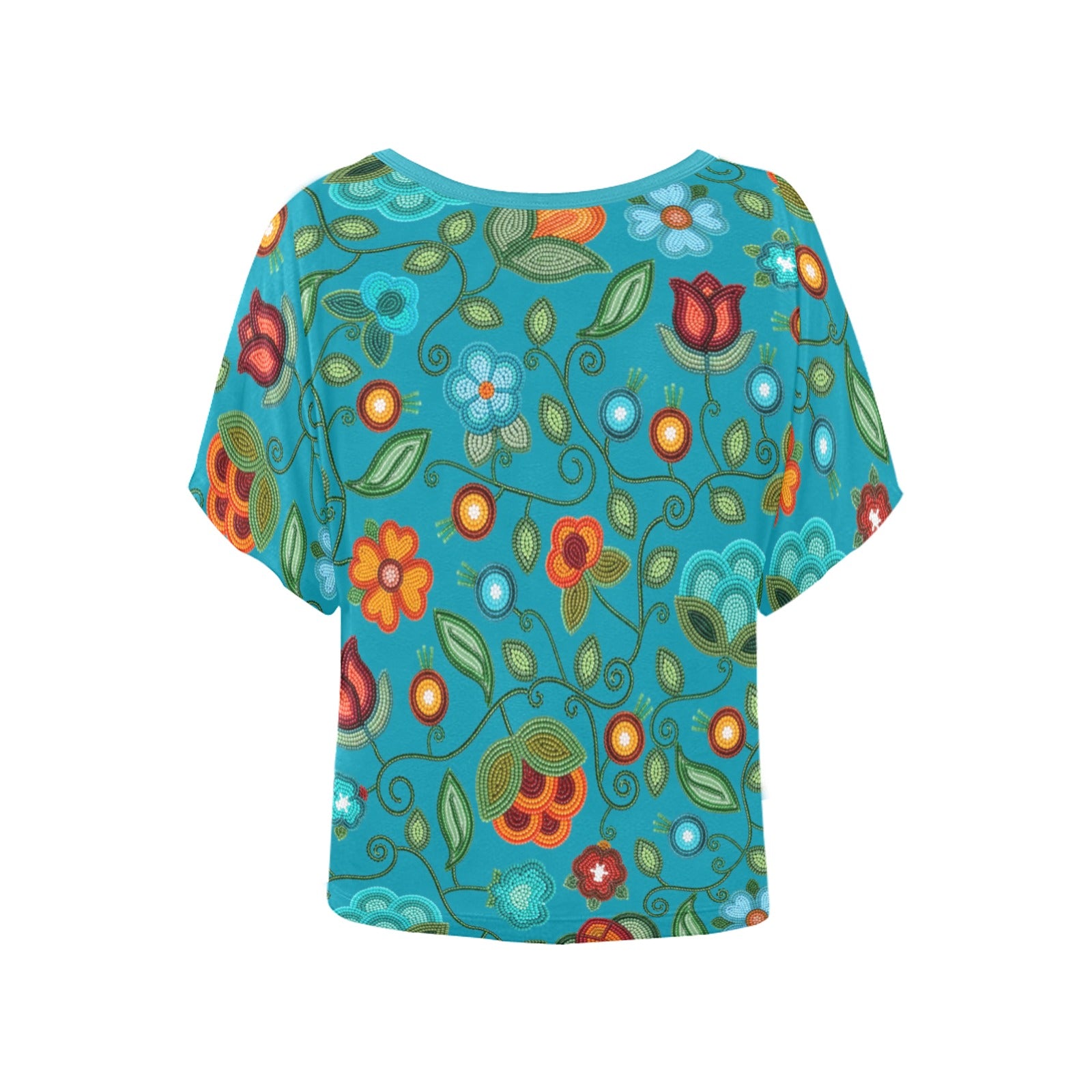 Prairie Fire Petals Ocean Women's Batwing-Sleeved Blouse T-shirt