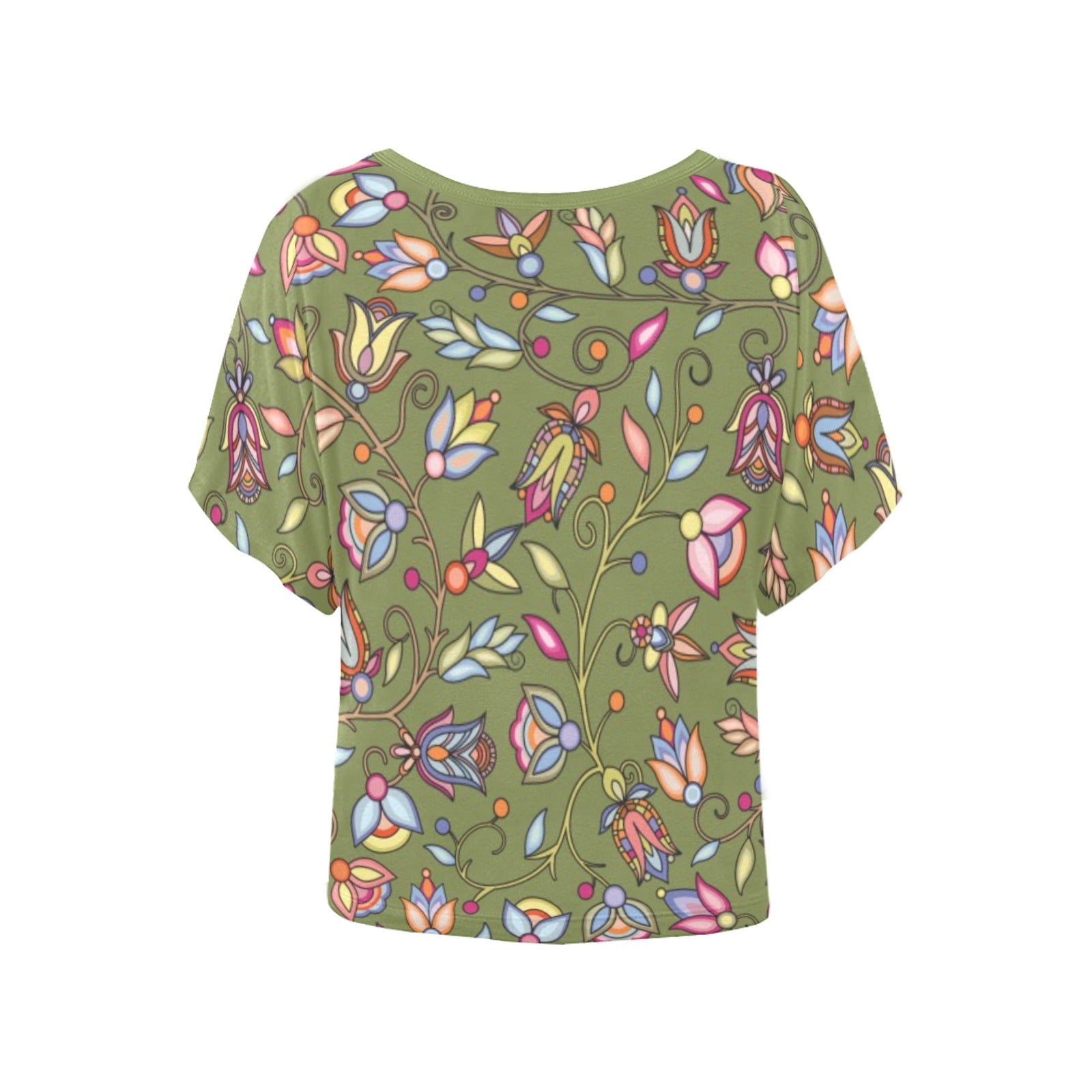 Buffalo Bloom Sage Women's Batwing-Sleeved Blouse T shirt