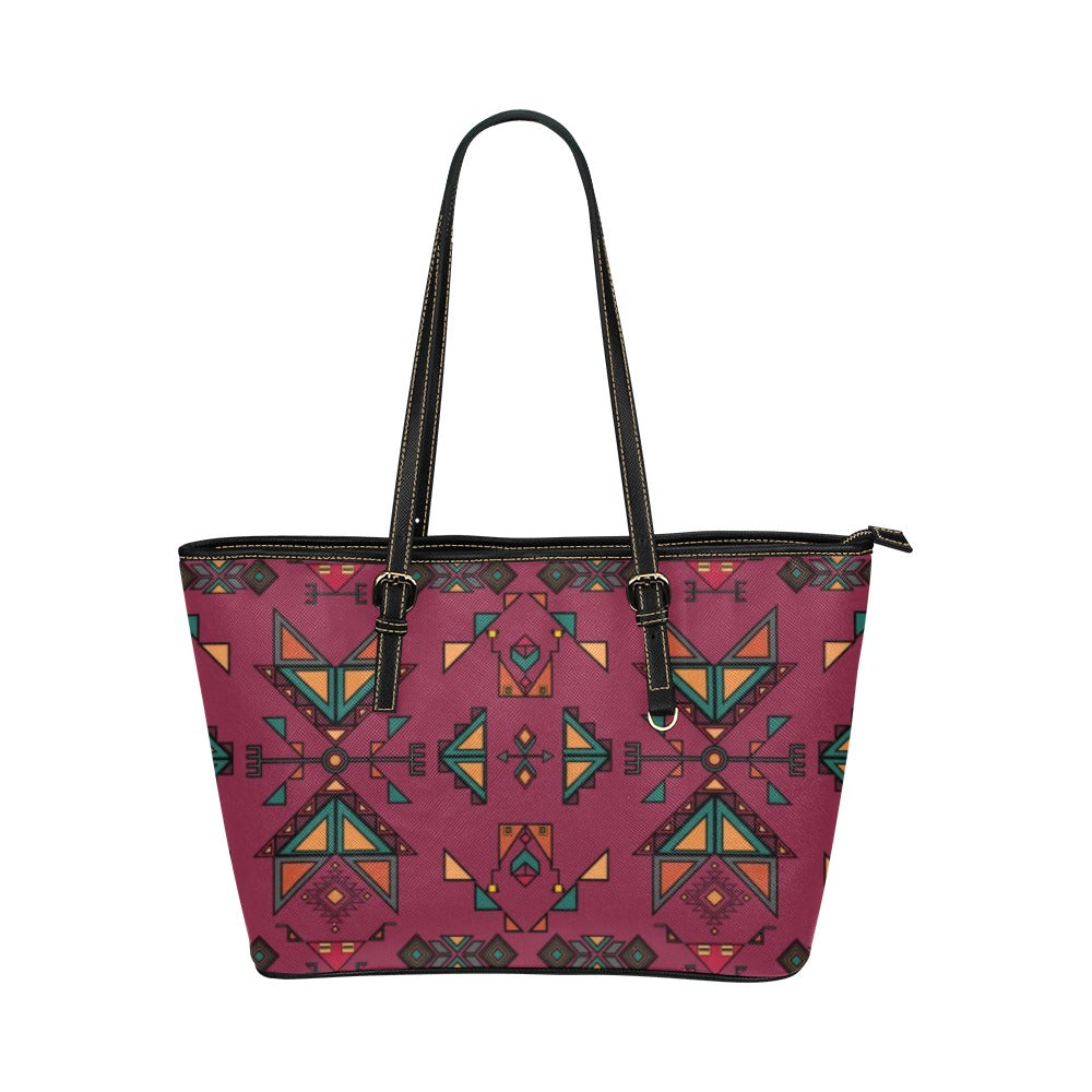 Arrow dawn Maroon Leather Tote Bag/Large