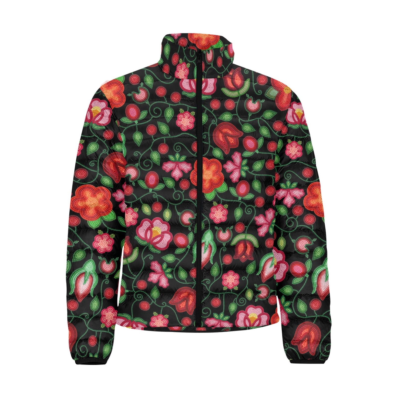 Rose Reverie Black Men's Padded Jacket