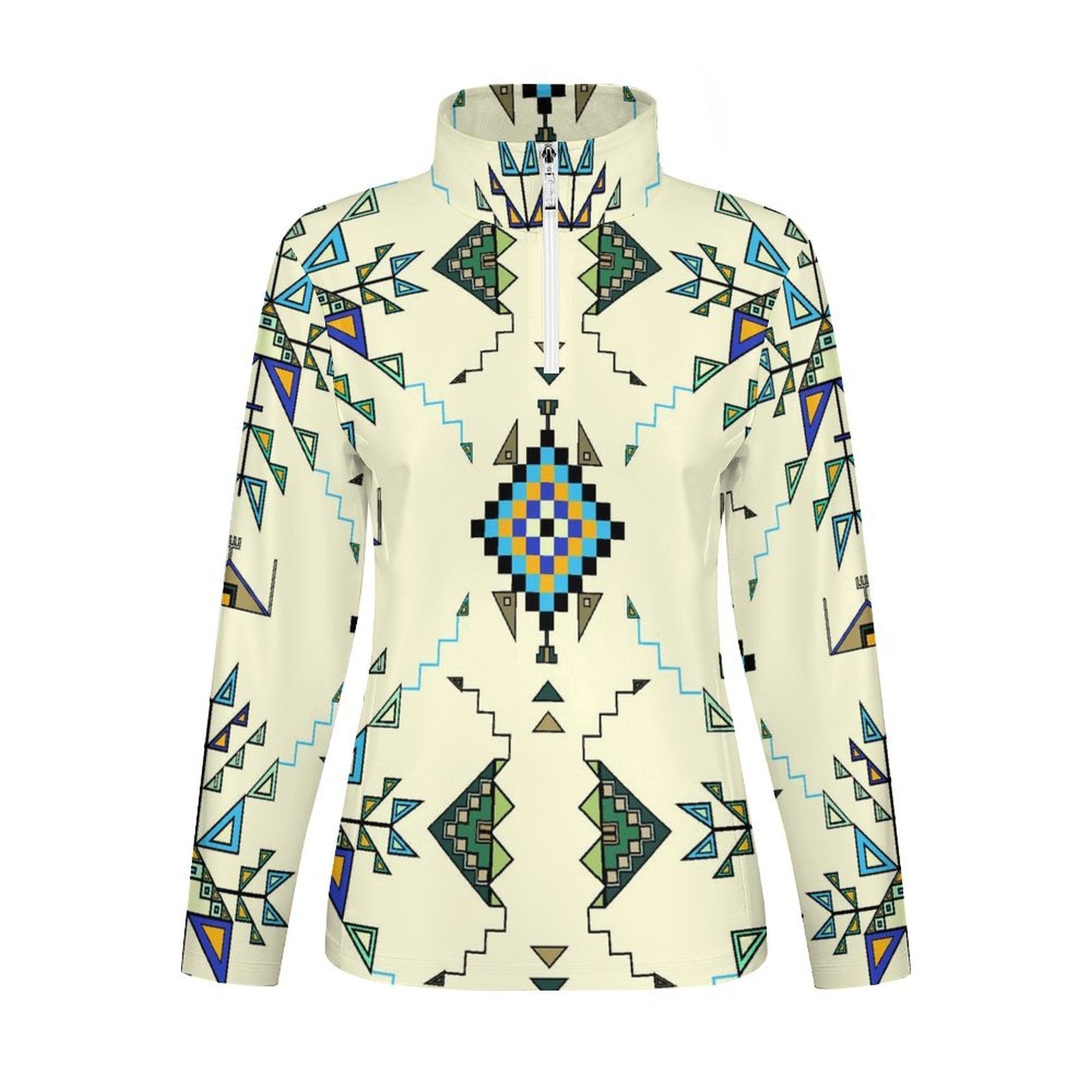 Bear Shield Cream Long Sleeve Yoga Shirt
