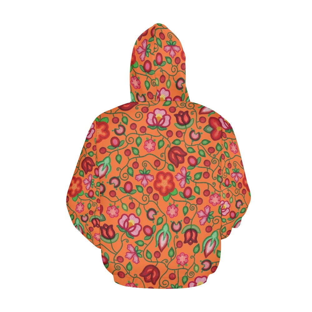 Rose Reverie Orange All Over Print Hoodie for Women (USA Size)