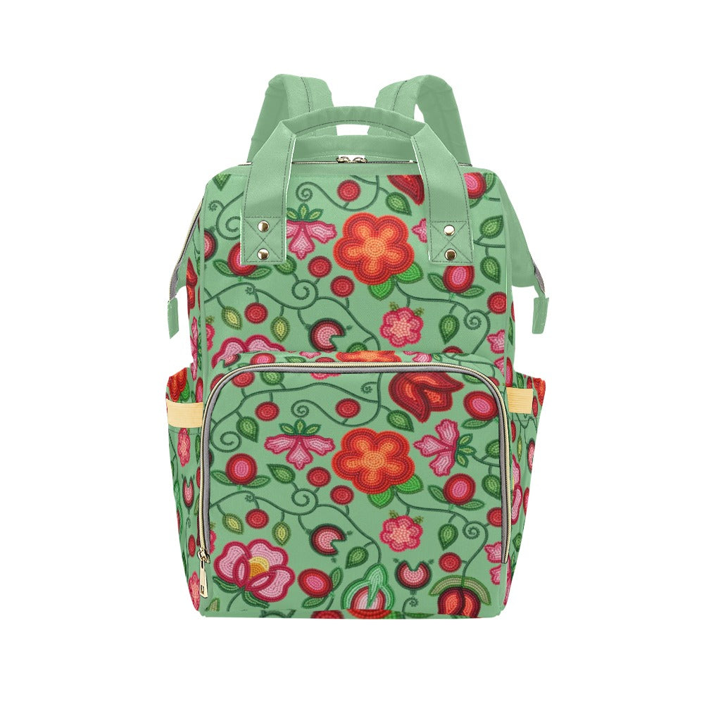 Rose Reverie Green Multi-Function Diaper Backpack/Diaper Bag